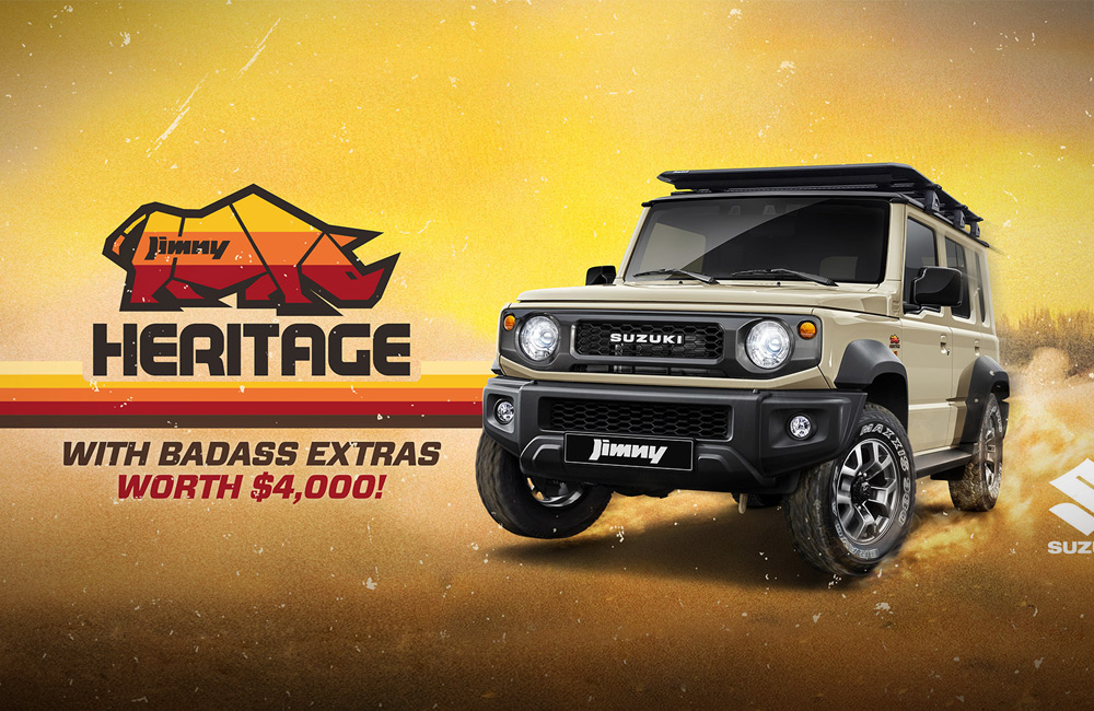 Sand coloured Suzuki Jimny on a abstract sand background