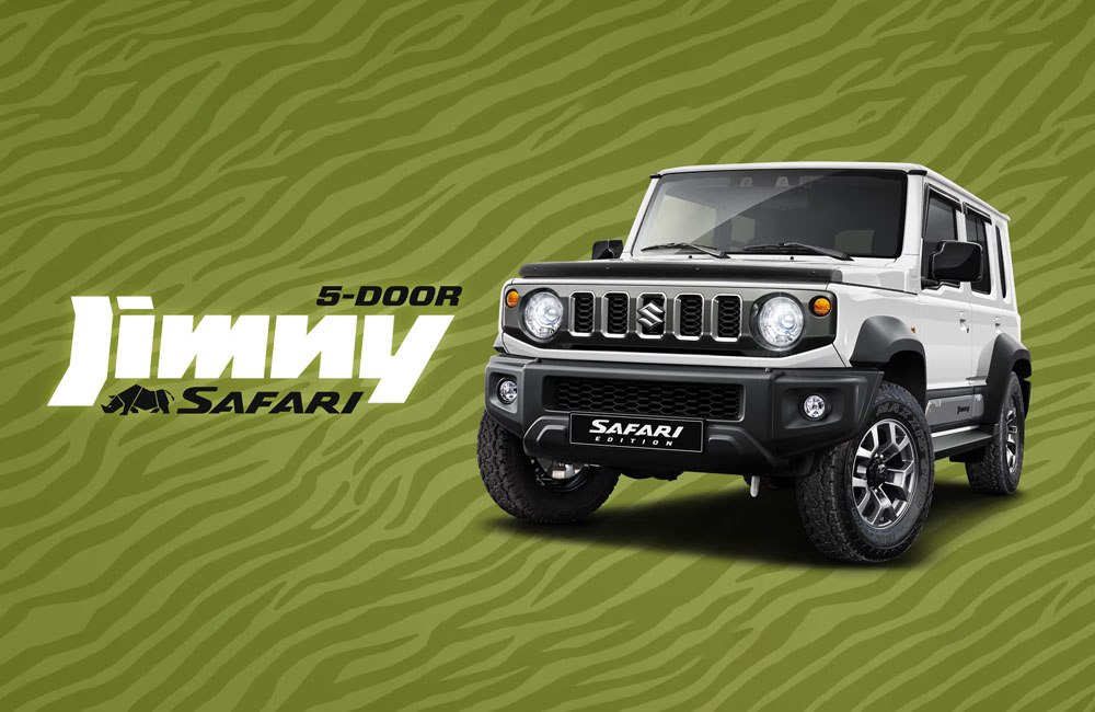 Sand coloured Suzuki Jimny on a abstract sand background